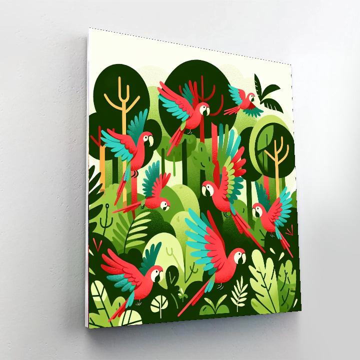 Petite Parrot Adventure Paint By Numbers Art