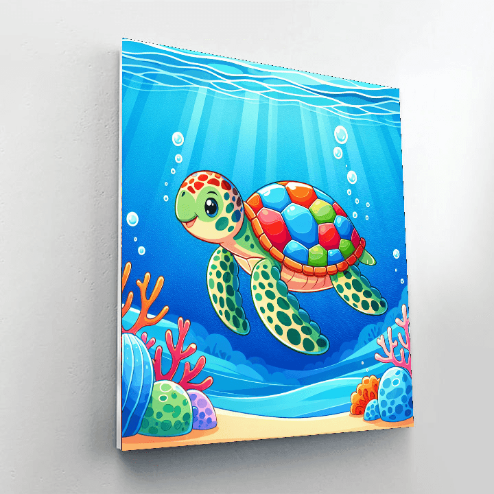 Gentle Sea Turtle Number Painting