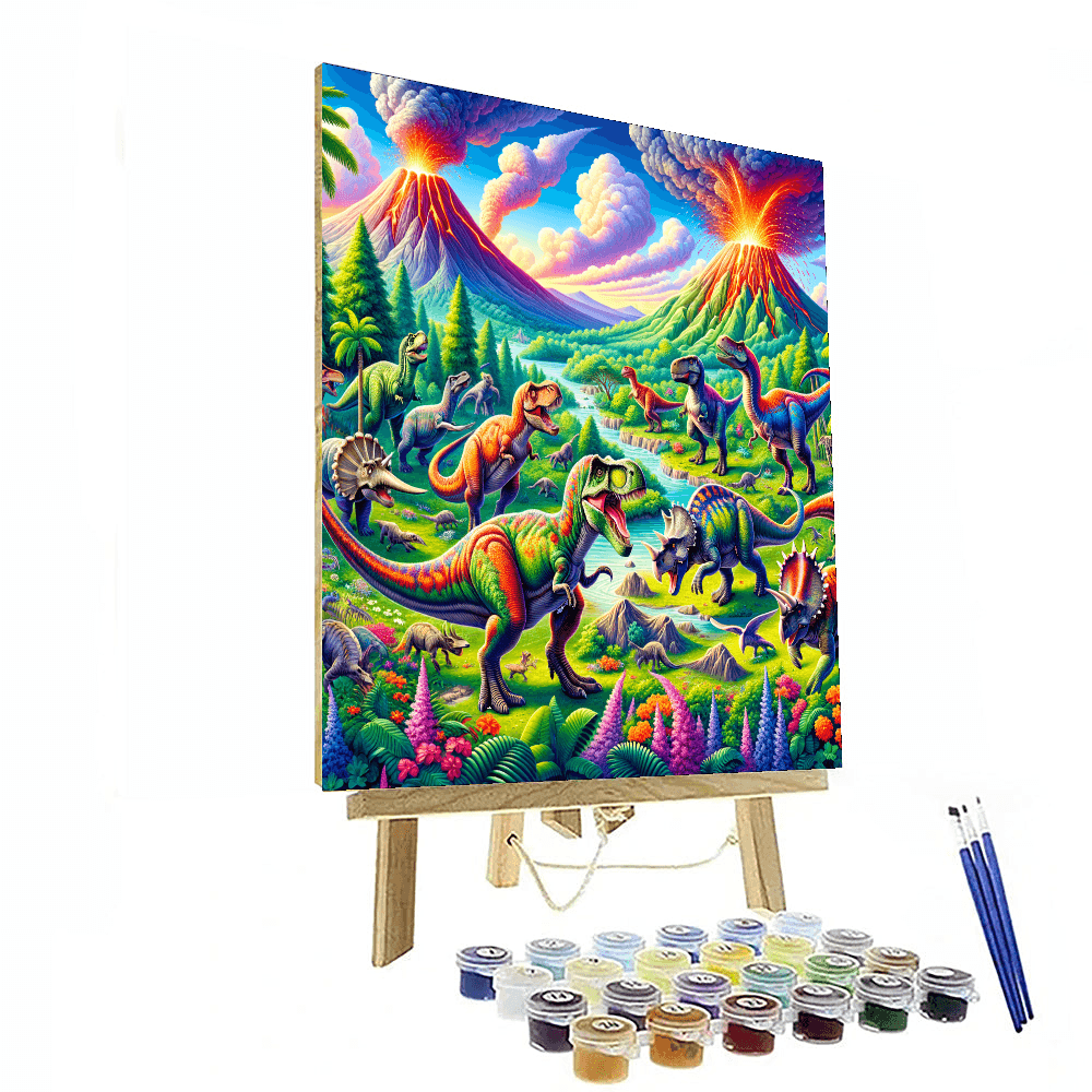 Whimsical Dinosaur Adventure - DIY Painting By Numbers Kit