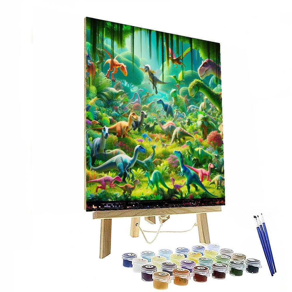 Joyful Dino Exploration Painting By Numbers Kit