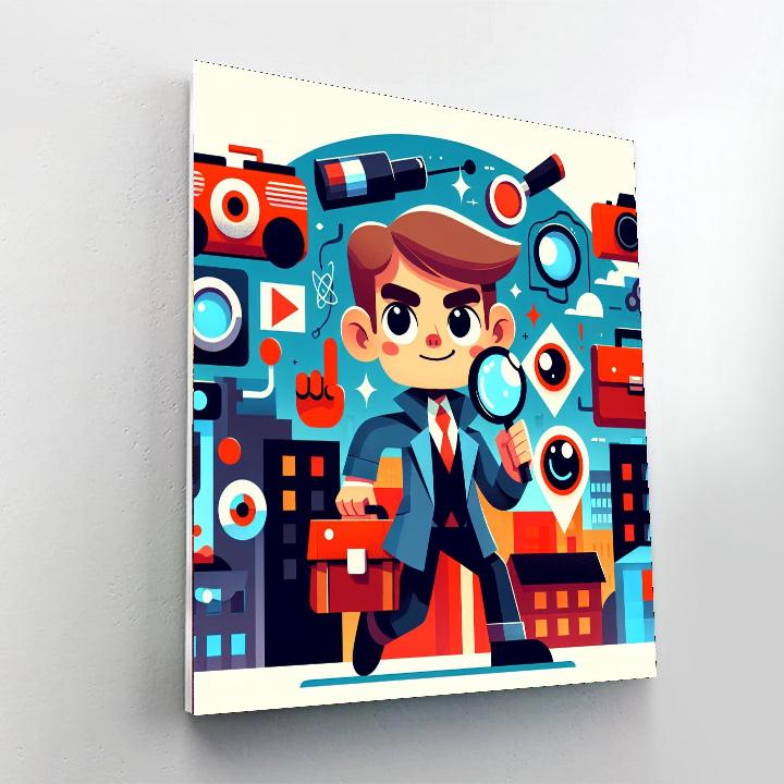 Secret Agent Spy Mission Number Painting