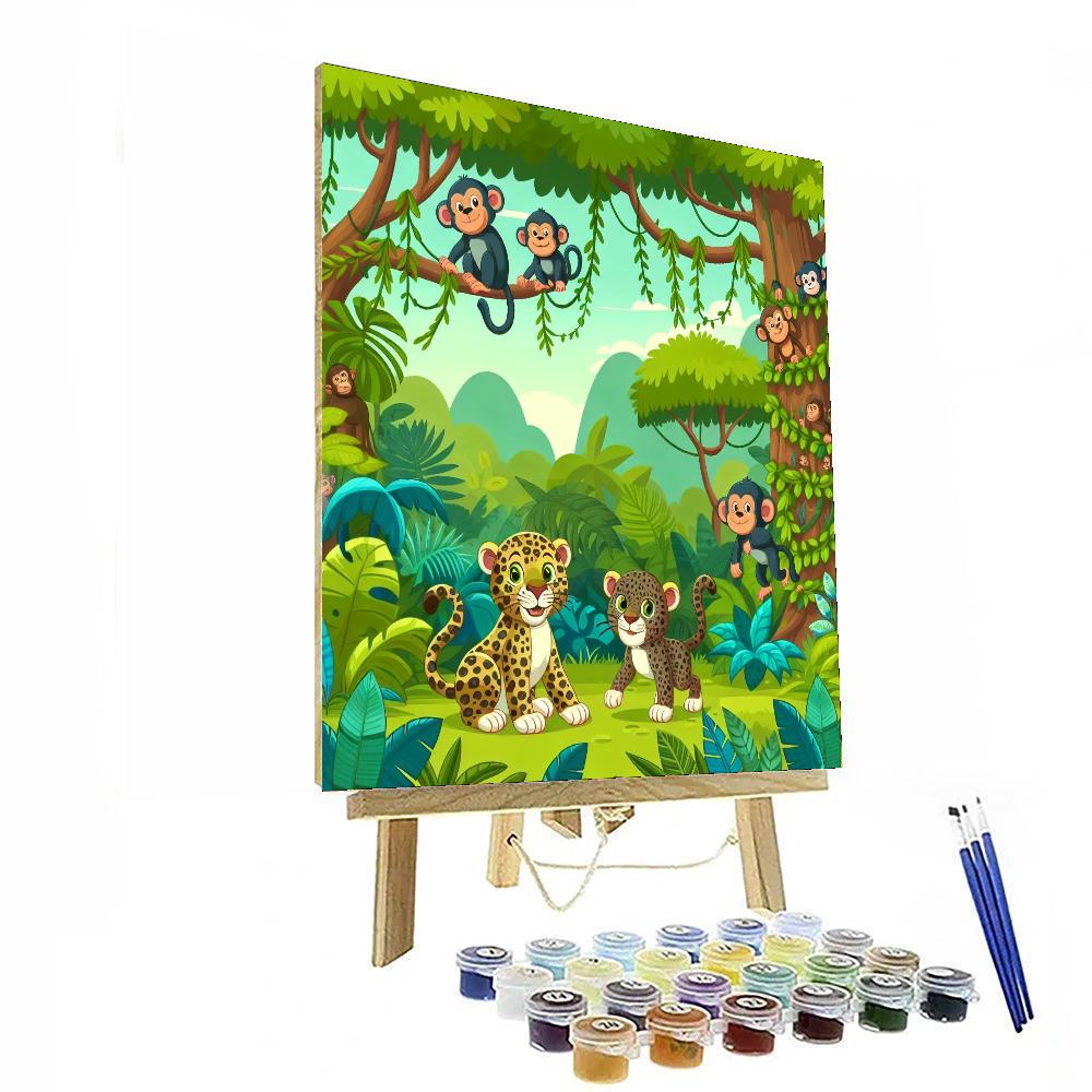Jungle Journey With Jaguars Number Painting