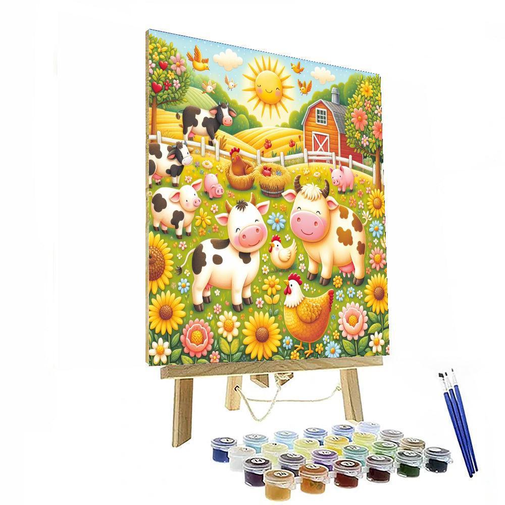 Frolicsome Farm Friends Numbered Painting Kits