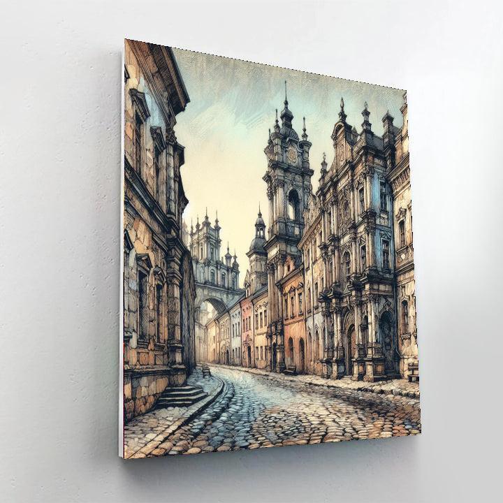 Historic Old Town Charm DIY Paint By Numbers