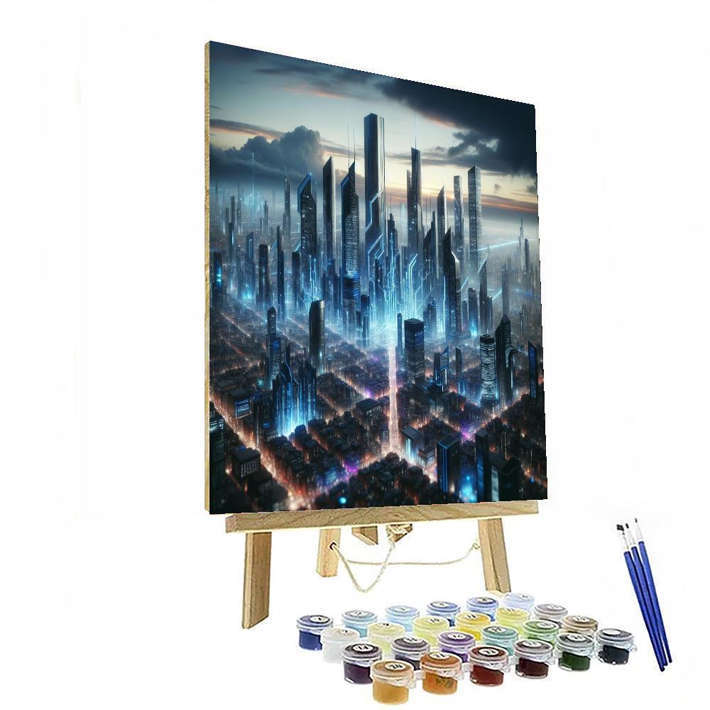 Futuristic Cityscape Dream Paint By Color