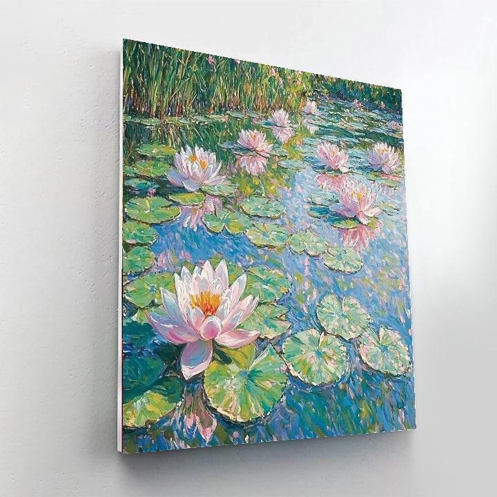 Claude Monet Inspired Romantic Waterlilies Scene  Paint By Numbers