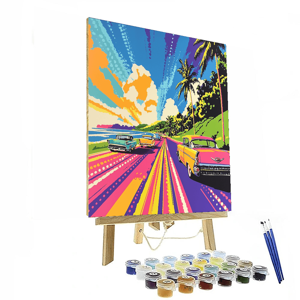 Roy Lichtenstein Inspired Vintage Road Trip  Paint By Numbers Kits