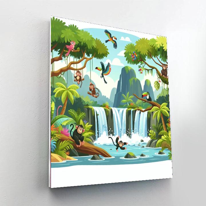 Jungle Waterfall Adventure Paint By Number