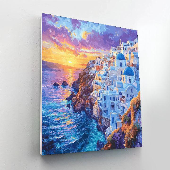 Santorini Cliffs - Santorini Painting Number Kit