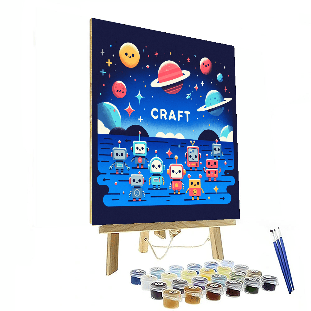 Robots In Space Mission Painting By Numbers Kit