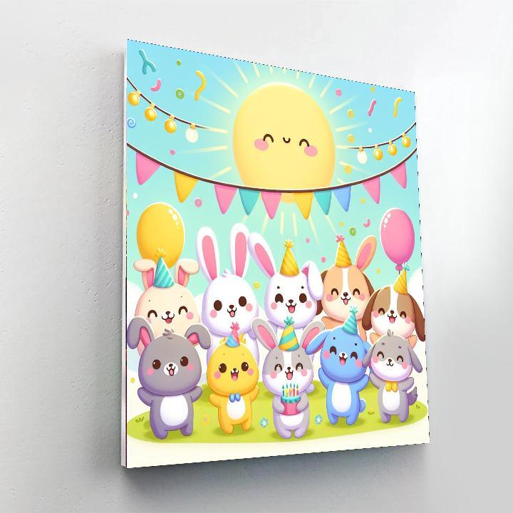 Cute Critters Party Paint By Numbers Art