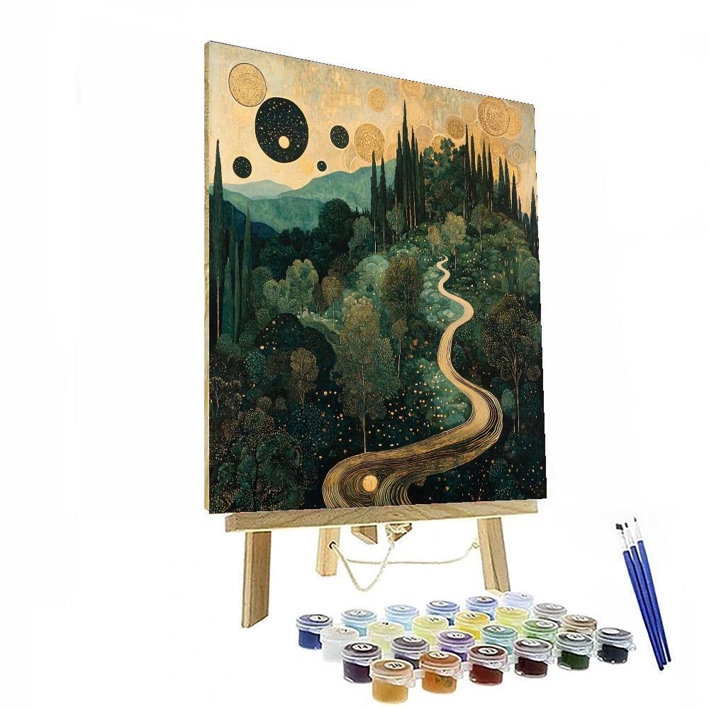 Gustav Klimt Inspired Ethereal Symphony Of Nature  Paint By Numbers Art