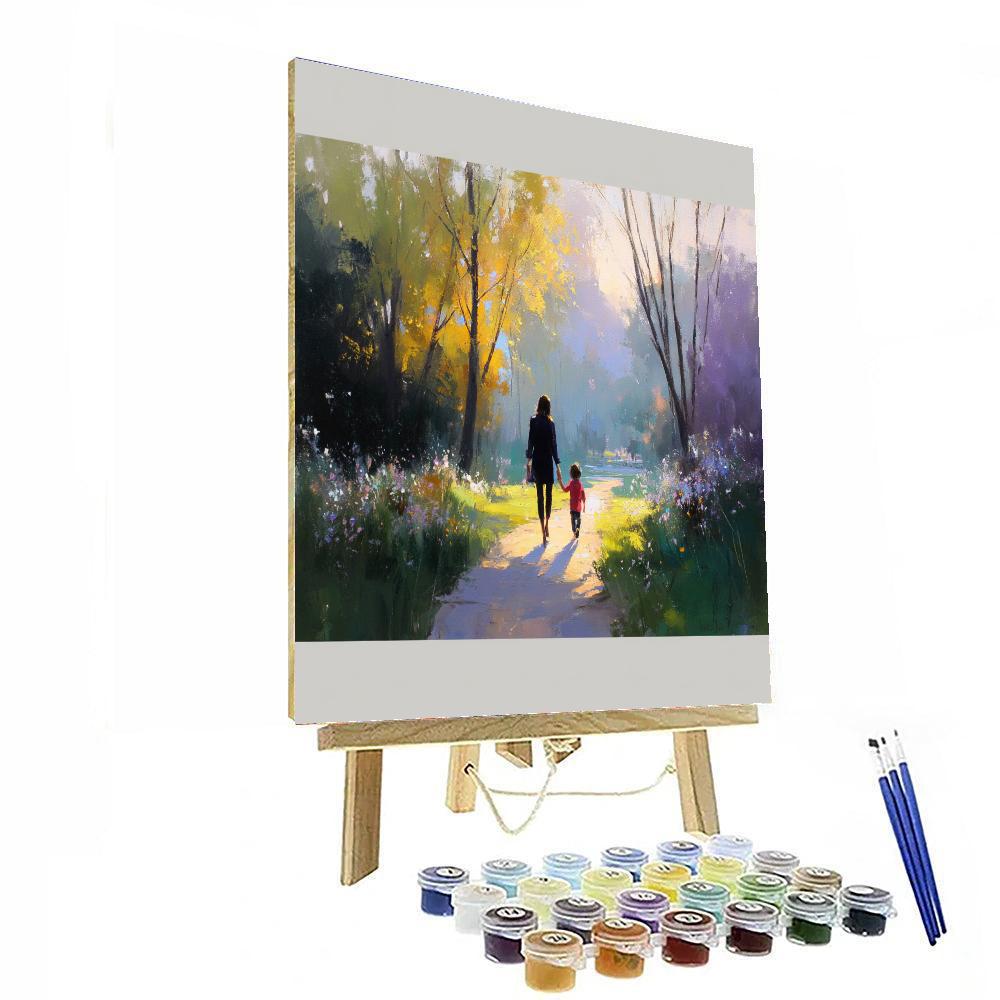Sunlit Morning Stroll Painting Number Kit