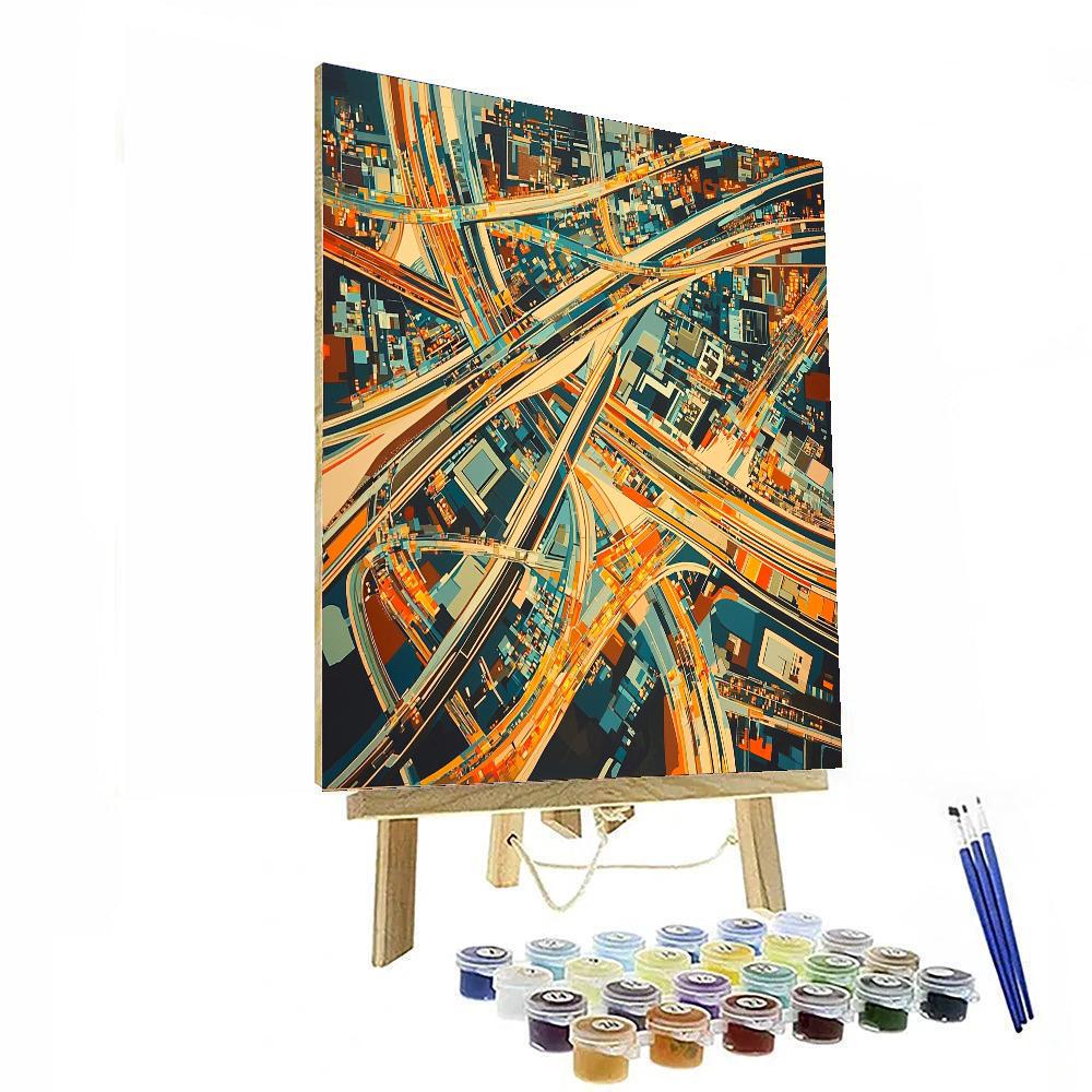 Santiago Calatrava Inspired Aerial Metropolis  Number Painting