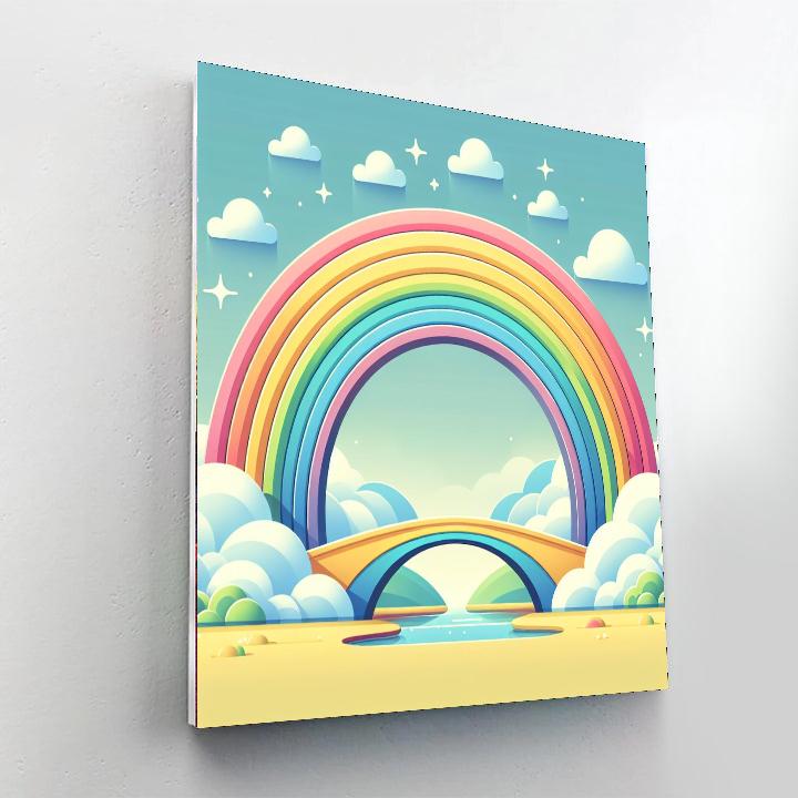 Magical Rainbow Bridge DIY Paint By Numbers
