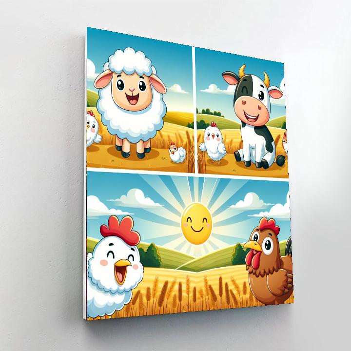 Happiest Farm Animals Numbered Painting Kits
