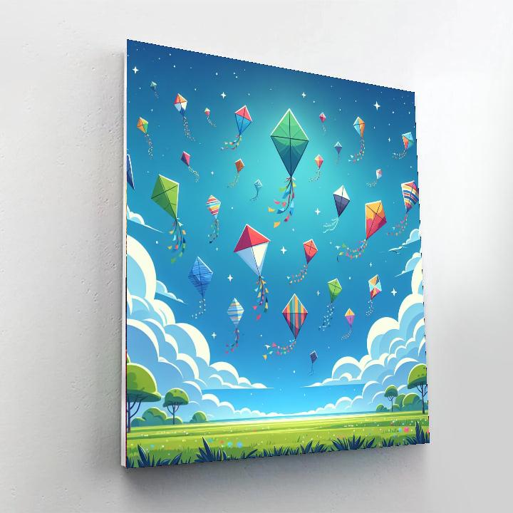 Playful Kites Painting Number Kit
