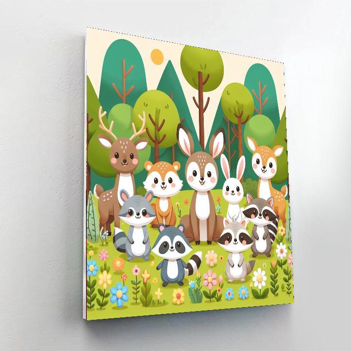 Cute Forest Creatures Paint By Numbers Art
