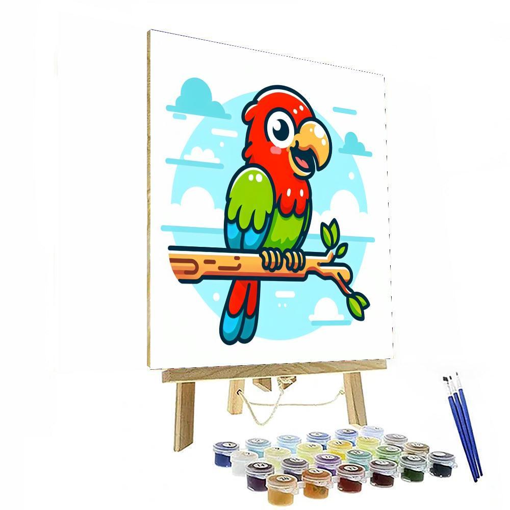 Funky Parrot Number Painting