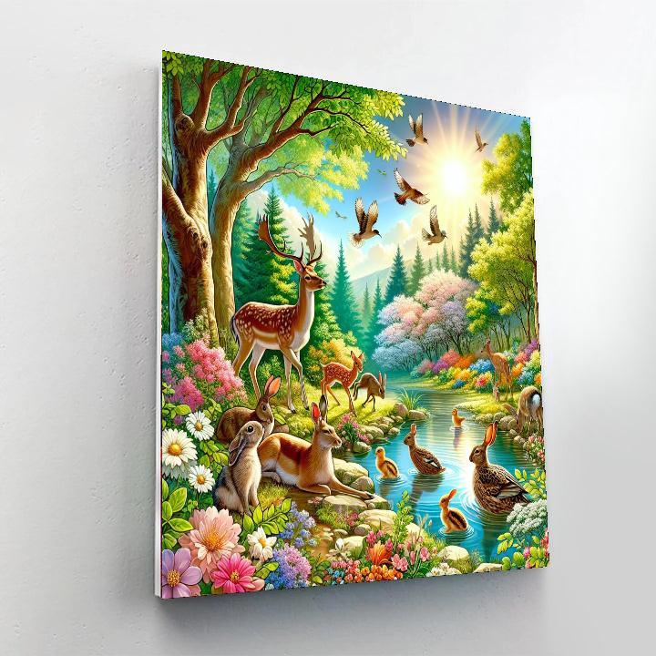 Charming Wildlife Retreat Paint By Color