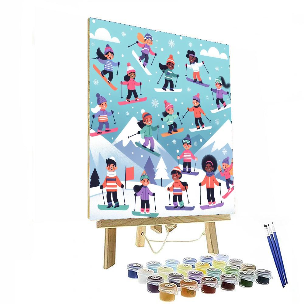Winter Sports Spectacular Painting By Numbers Kit