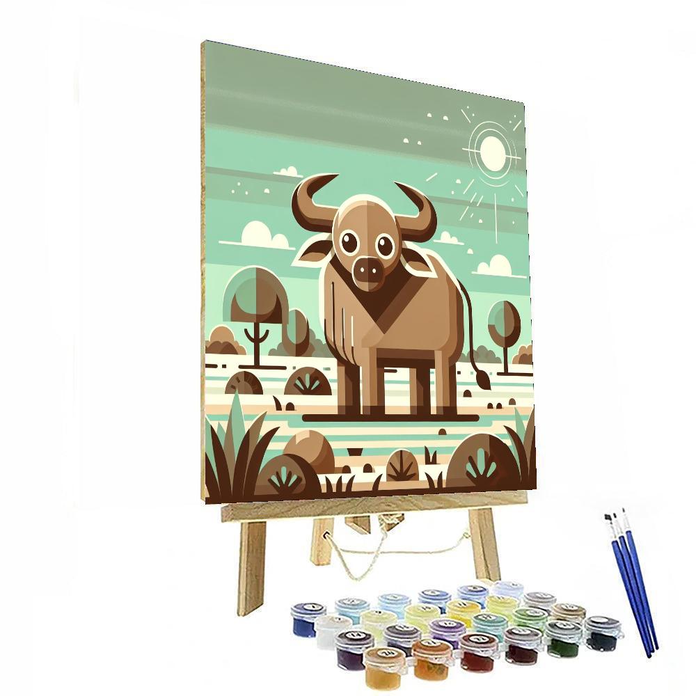 Zesty Zebu Paint By Numbers Art