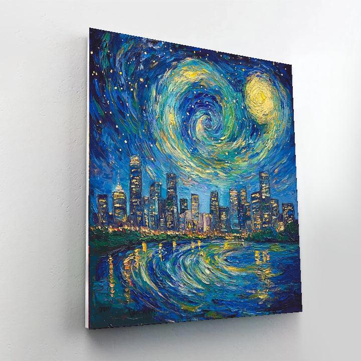 Vincent Van Gogh Inspired Starry City Lights  Numbered Painting Kits