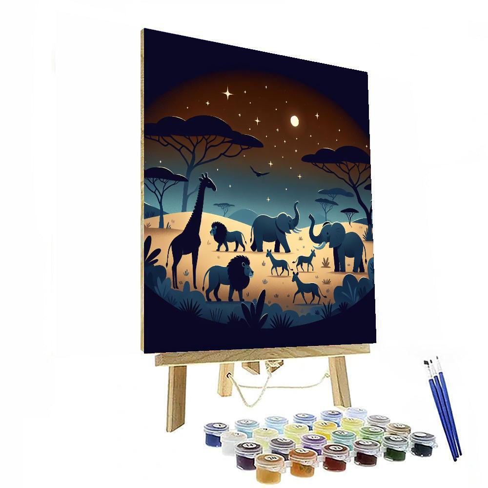 Starlit Safari Expedition Paint By Numbers Art
