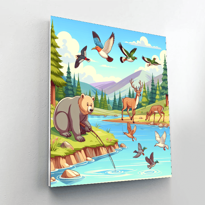 Outdoor Wildlife Encounters Number Painting