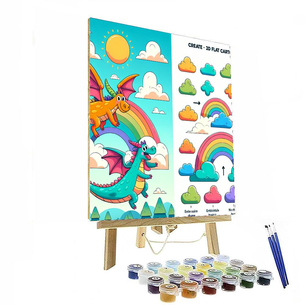 Dashing Dragons Paint By Numbers Art