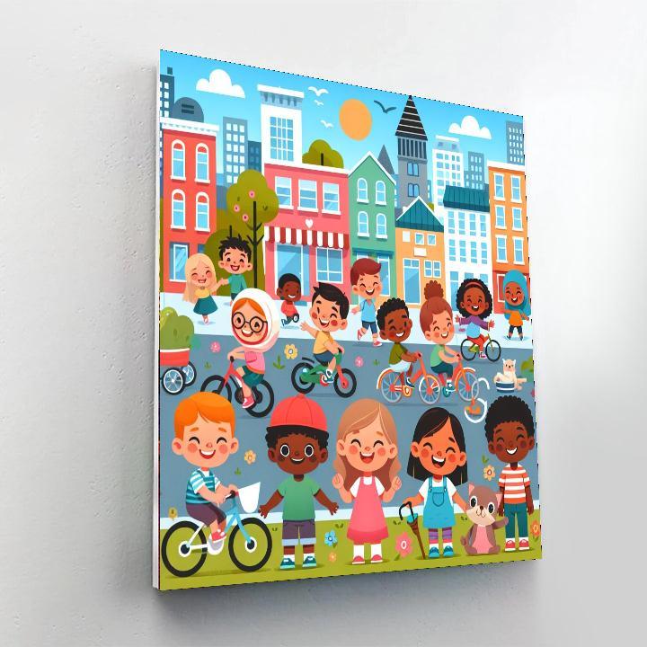 Colorful City Adventure Number Painting