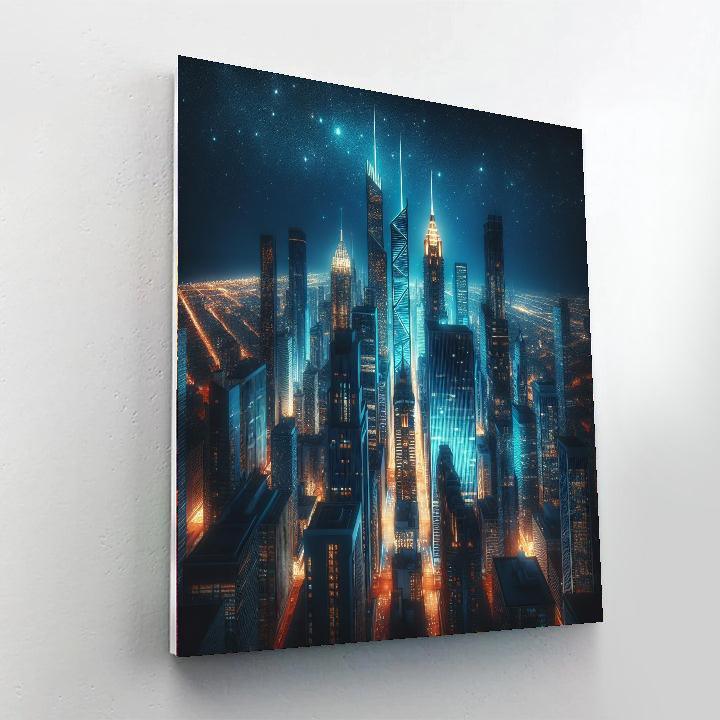 Cinematic Night Cityscape Painting Number Kit