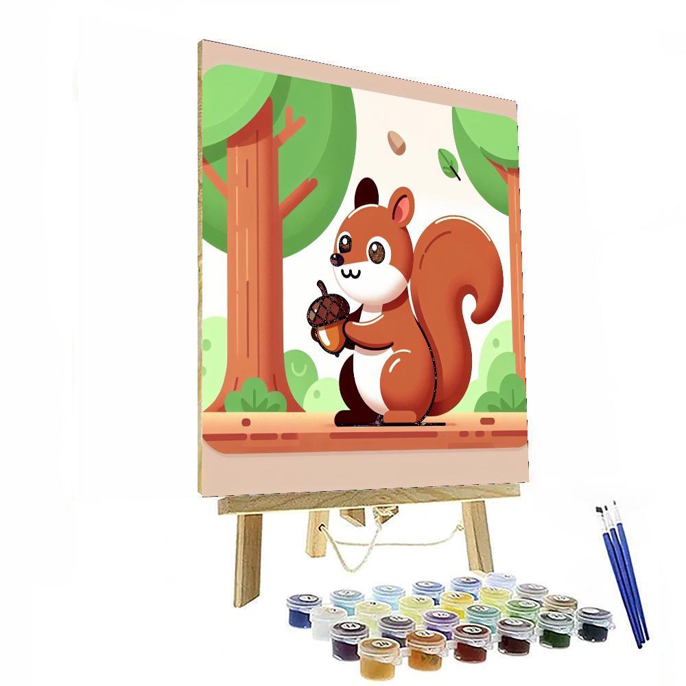 Squirrel's Acorn Adventure Paint By Numbers