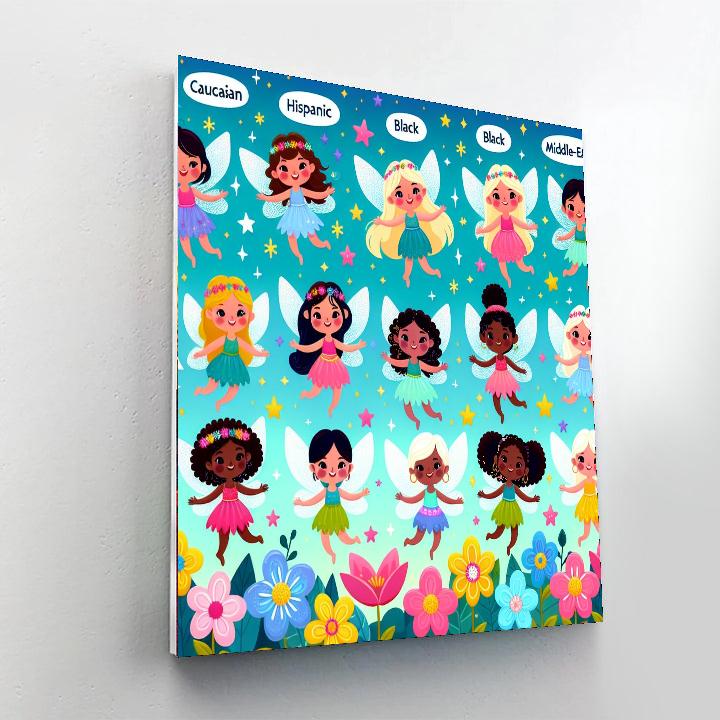Cheerful Fairy Friends Painting Number Kit