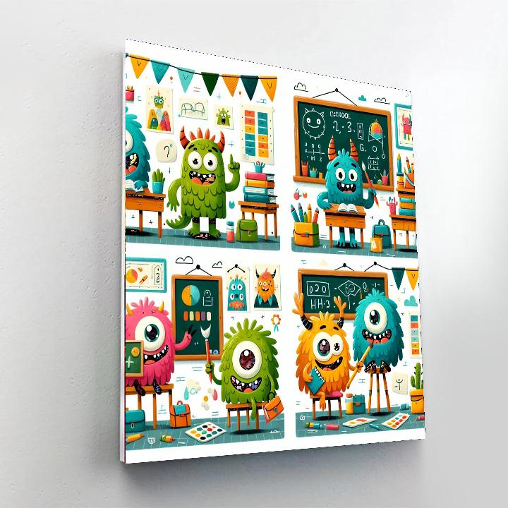 Friendly Monster Academy Painting By Numbers Kit