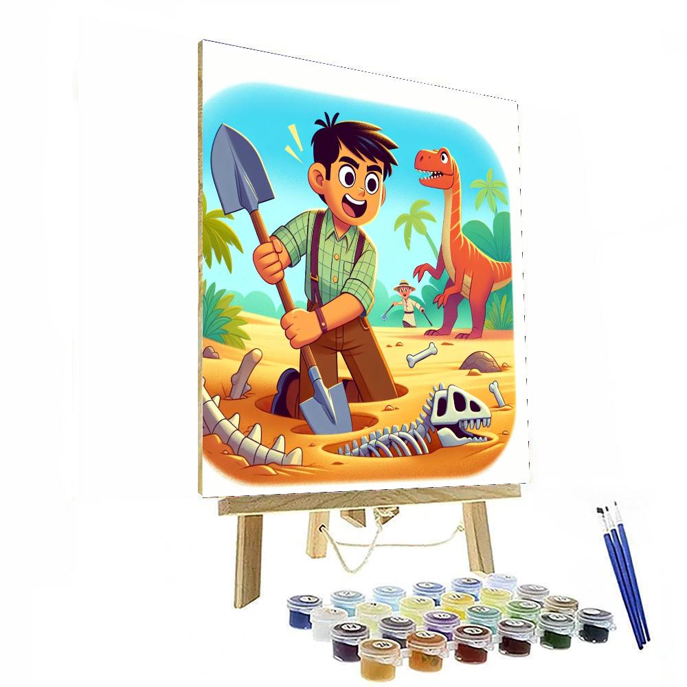 Daring Dinosaur Dig Number Painting