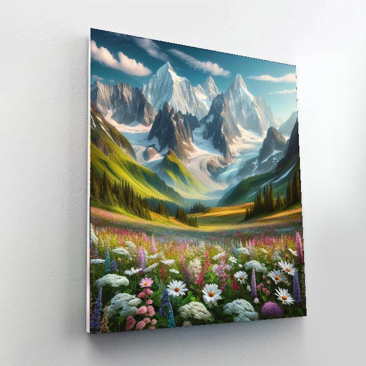 Peaceful Alpine Meadow Paint By Numbers Kits