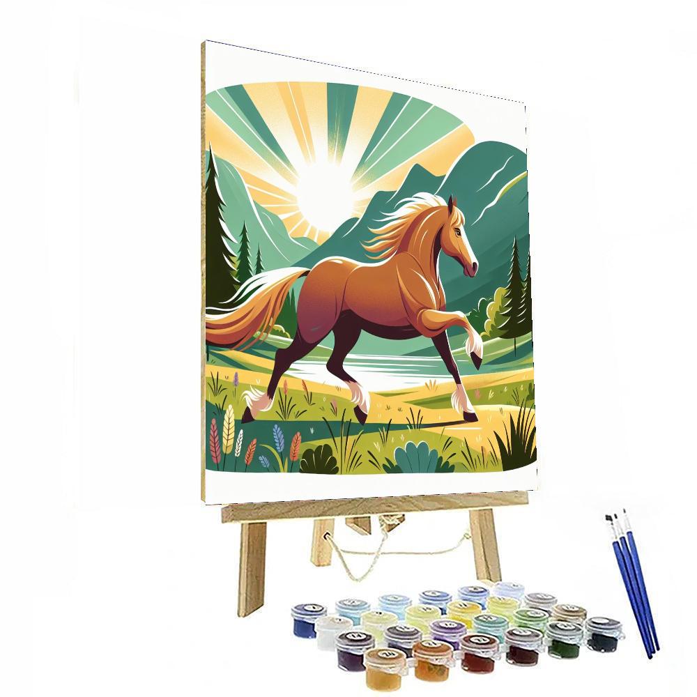 Gallant Gallop Through The Glen Number Painting