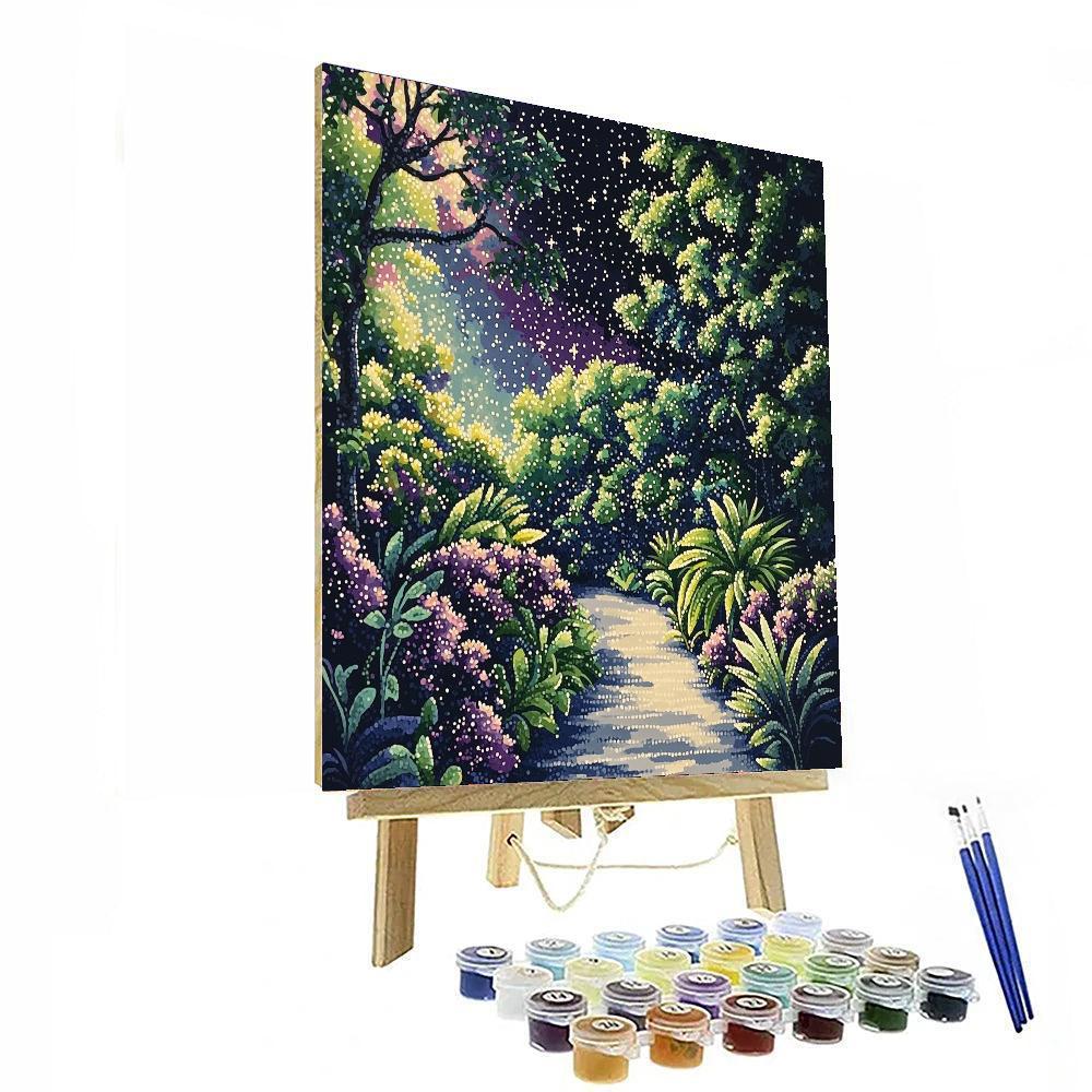 Georges Seurat Inspired Celestial Garden Illusion  Paint By Numbers Art