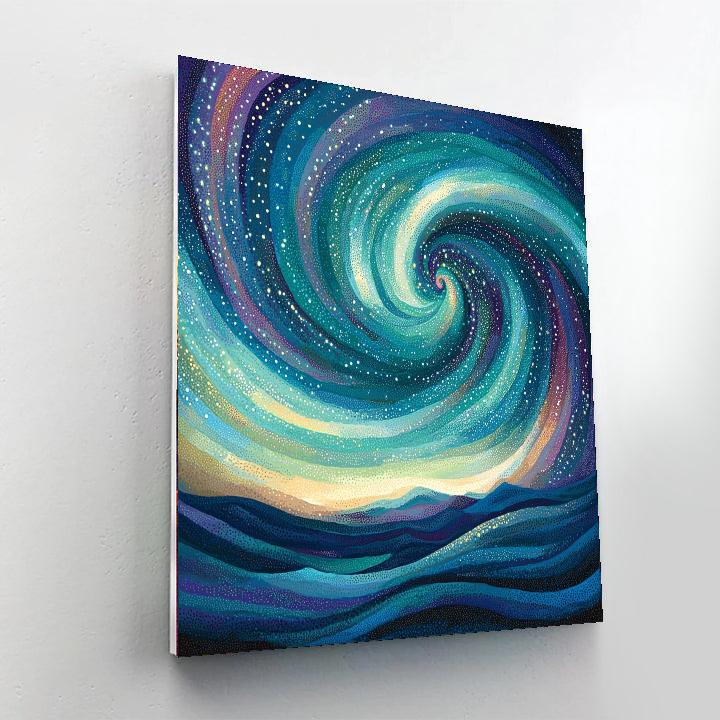 Georges Seurat Inspired Ethereal Aurora Tapestry  Paint By Numbers Art