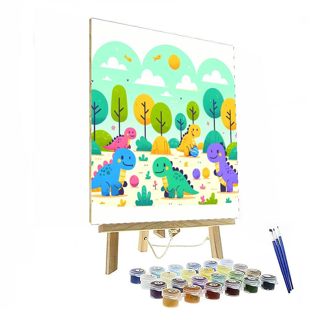 Charming Dinosaur Park Paint By Number