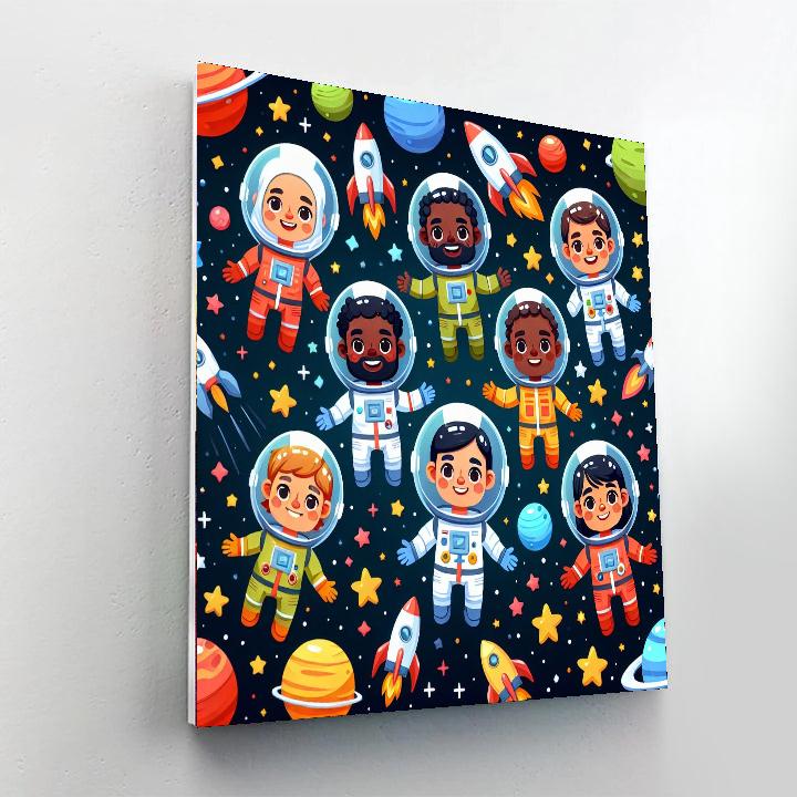Adorable Astronauts Paint By Numbers Art