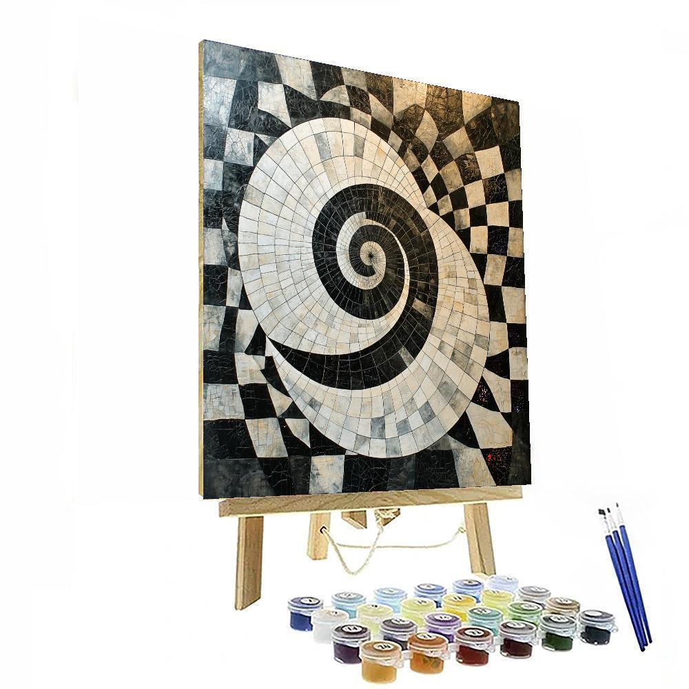 M.C. Escher Inspired Tessellated Harmony  Paint By Numbers