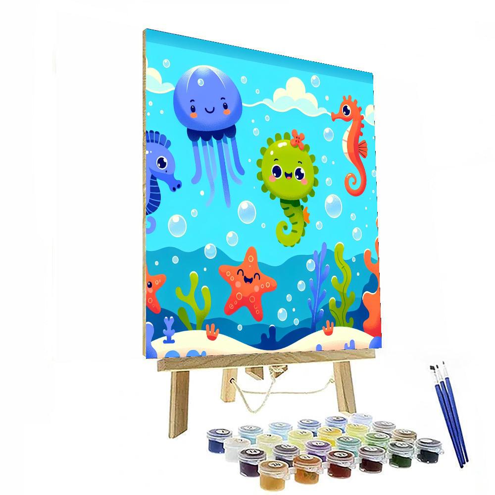 Curious Sea Creatures Paint By Numbers Art
