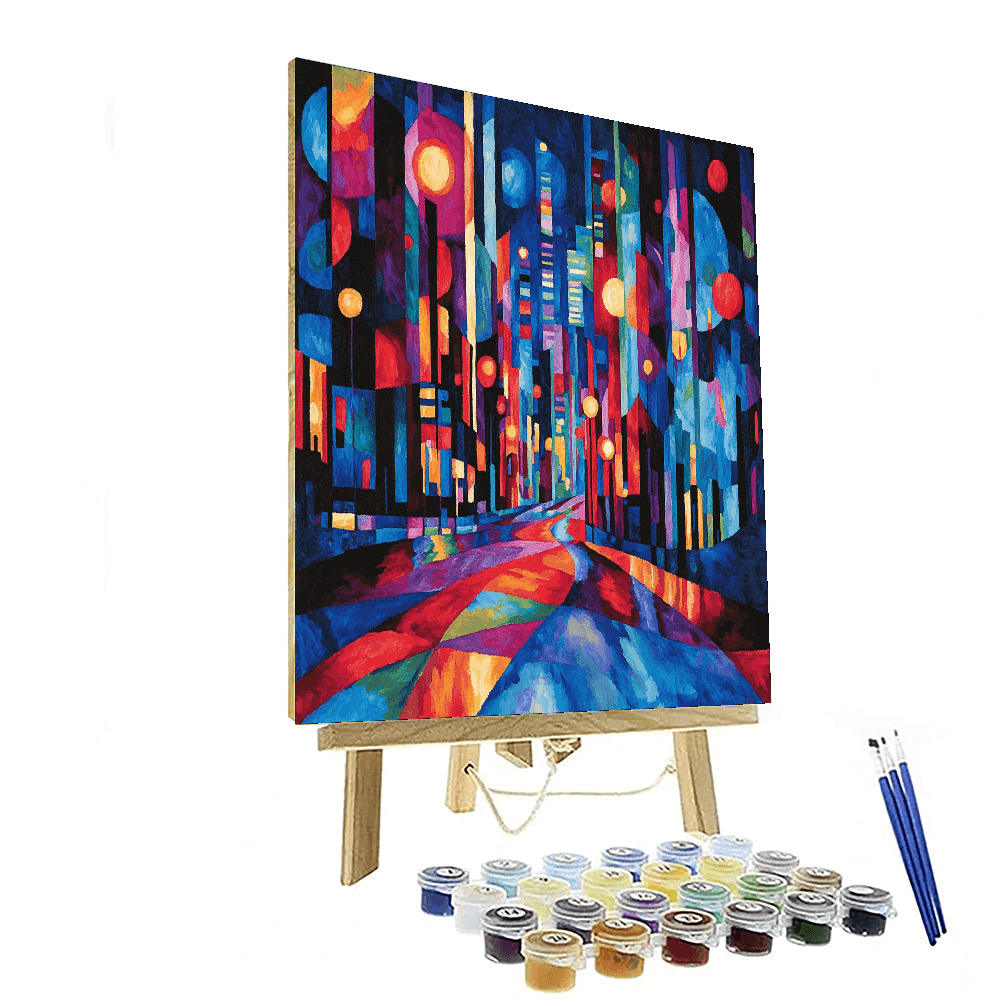 Georgia O'Keeffe Inspired City Lights Nocturne  Paint By Color
