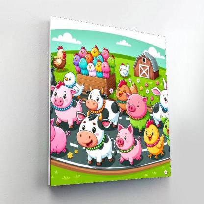 Jolly Farmyard Parade Paint By Number