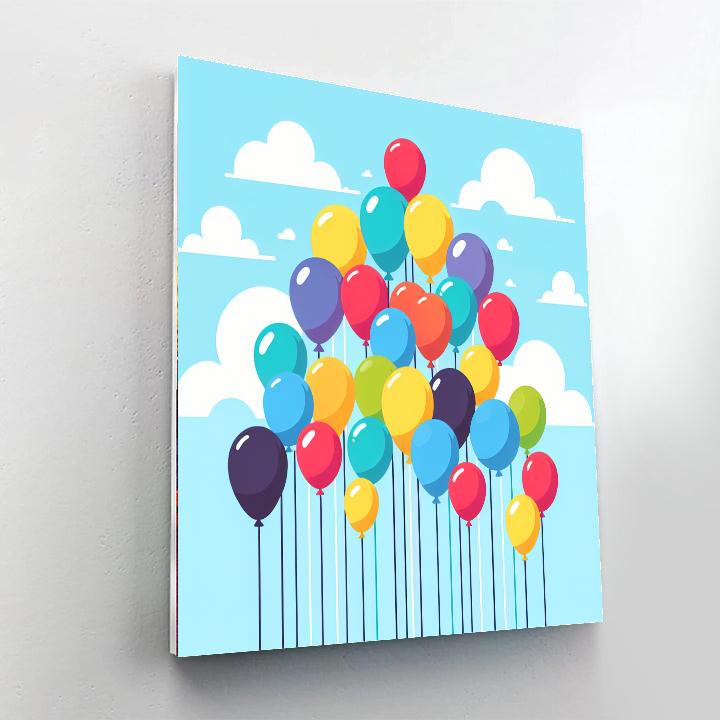 Balloons In The Breeze Painting Number Kit