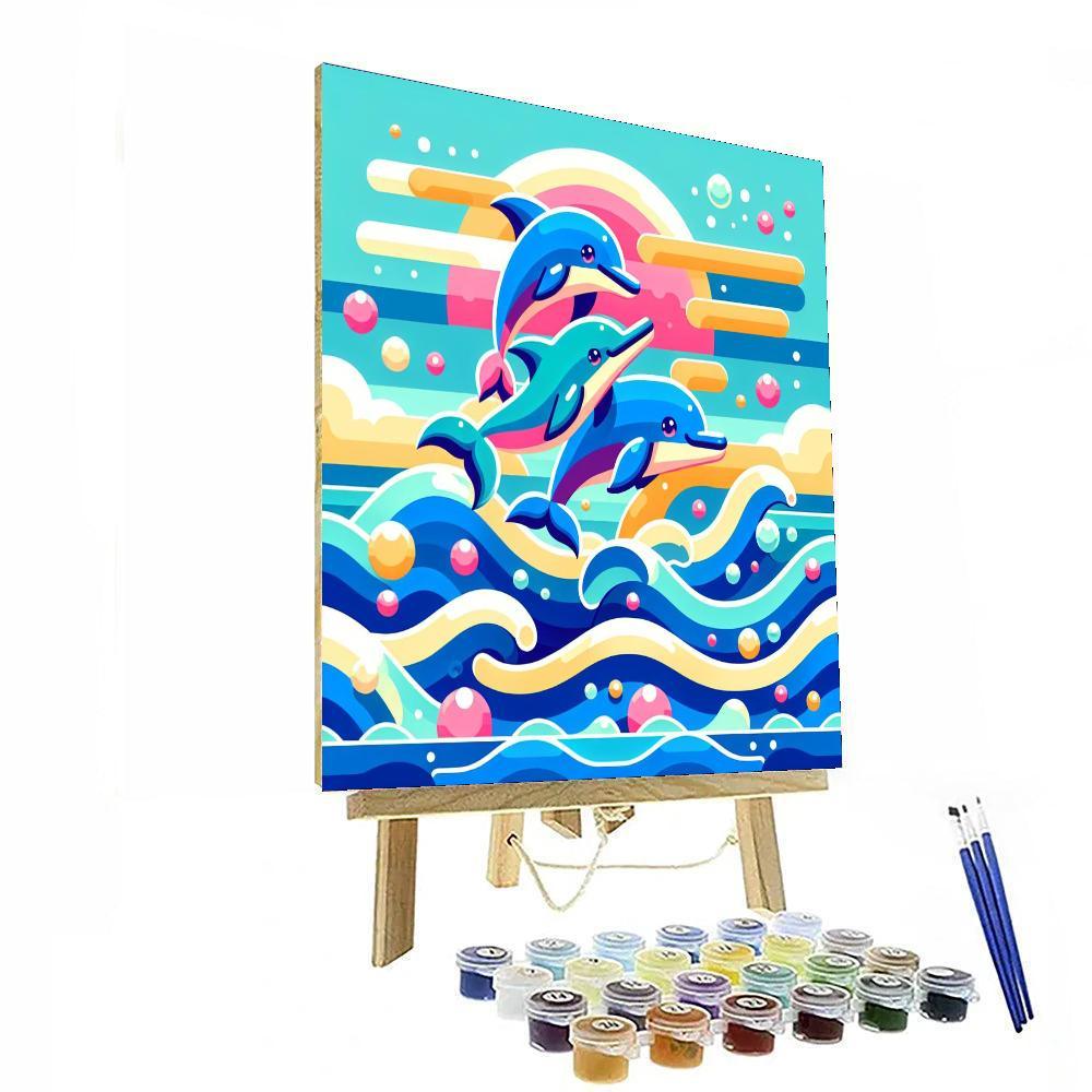 Dancing Dolphin Dive Paint By Number