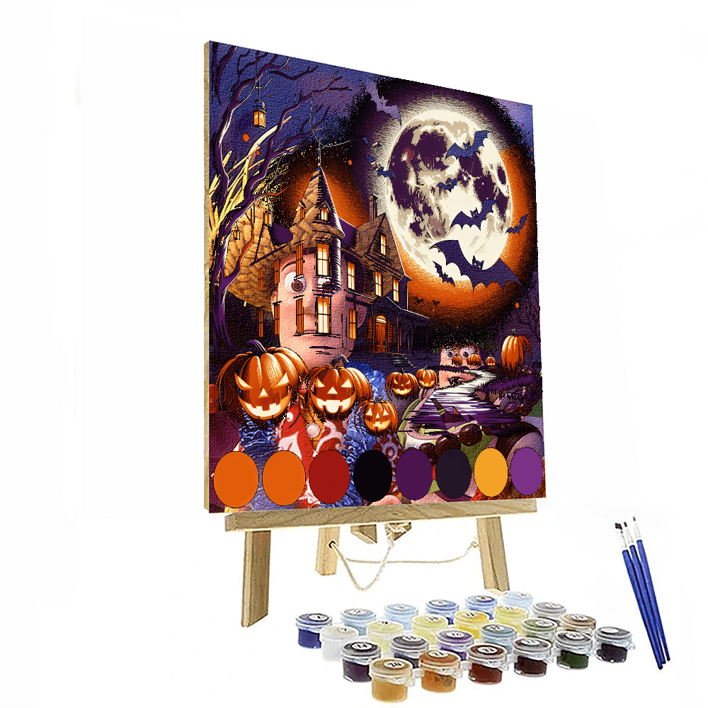 Halloween Spectacle Paint By Numbers Art