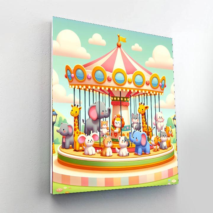 Cuddly Critter Carousel Paint By Color